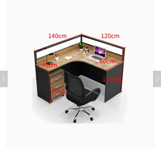 Simple wooden office computer desk table and chair combinati
