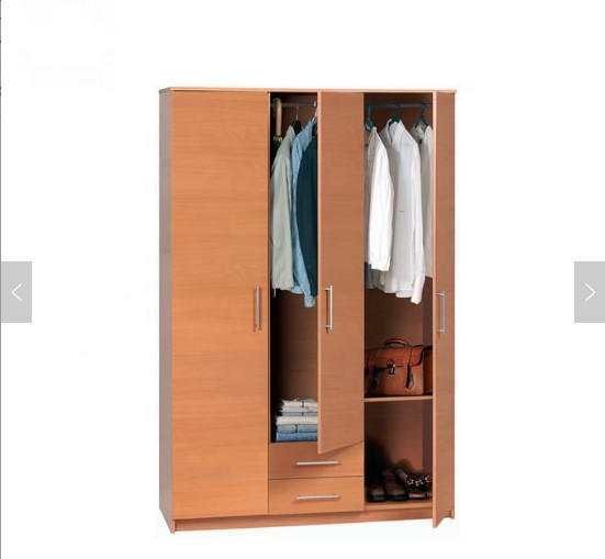 Easy and Modern wooden 3-Doors wardrobe closet bedroom furni