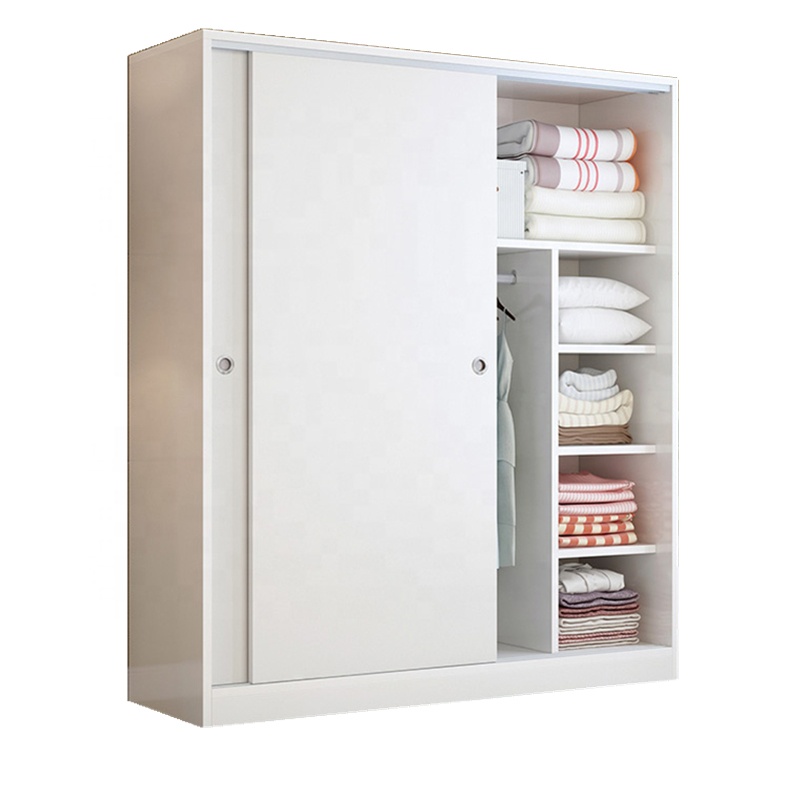 White Garderobe Furniture Adjustable Push Door Useful Simple